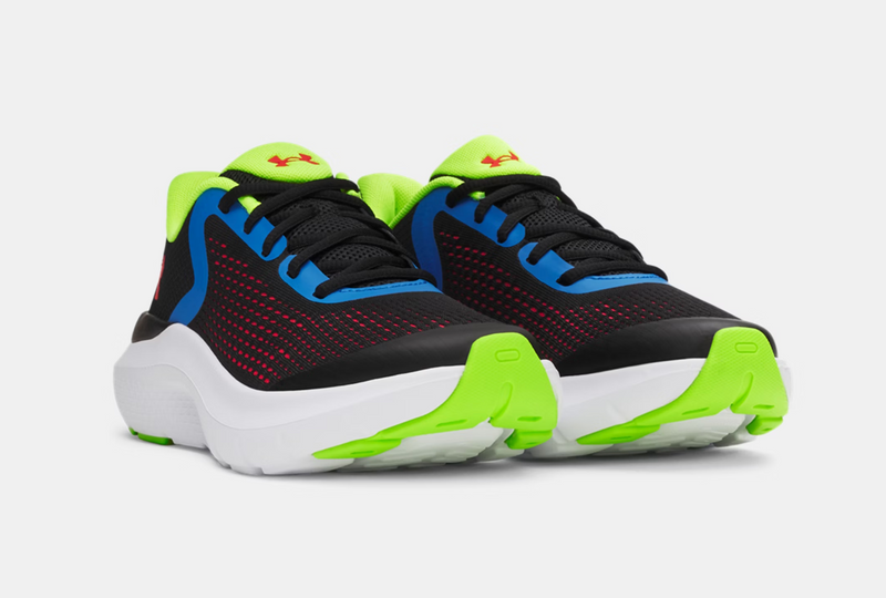 Under Armour Black/High Vis Yellow/Racer Red Rogue 5 Youth Sneaker
