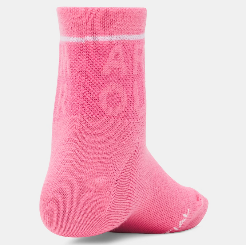 Under Armour Super Pink/Transparent/White Performance Tech 6 Pack Quarter Socks