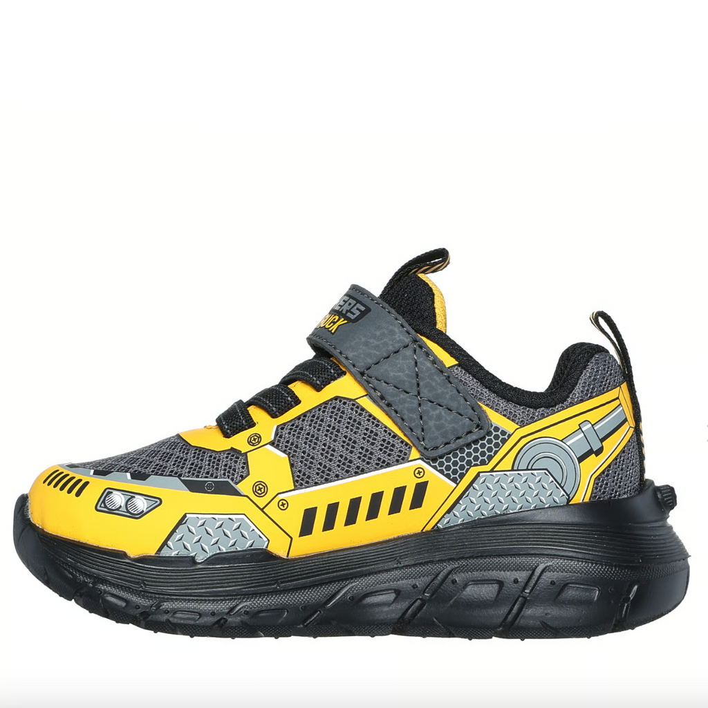 Skechers Charcoal/Yellow Skech Tracks Toddler Sneaker