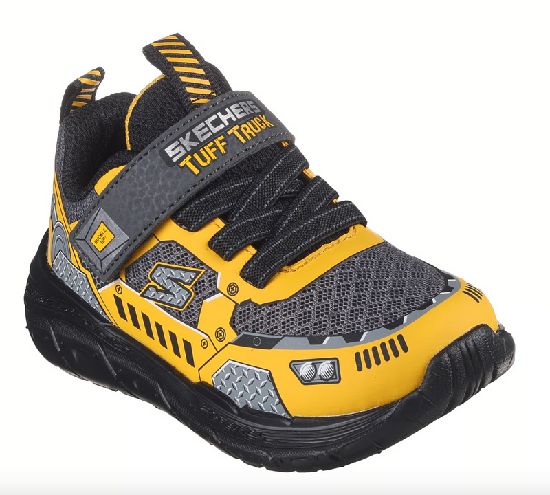 Skechers Charcoal/Yellow Skech Tracks Toddler Sneaker