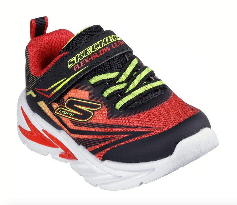 Skechers Black/Red S Lights Flex Glow Ultra Toddler Sneaker