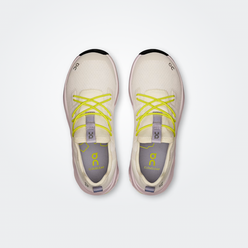 On Ivory/Orchid Cloudleap Children's Sneaker