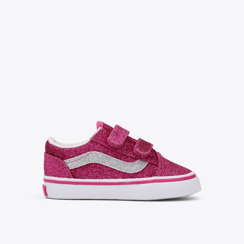 Vans Raspberry Rose Glitter Old Skool V Toddler Sneaker