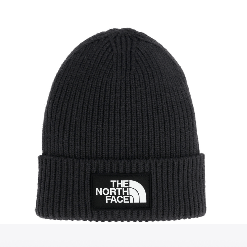 The North Face TNF Black Kids Logo Box Cuffed Beanie