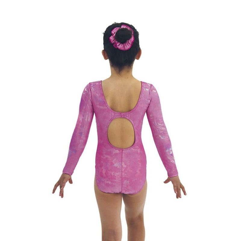 Mondor Metallic Pink Long-Sleeved Leotard