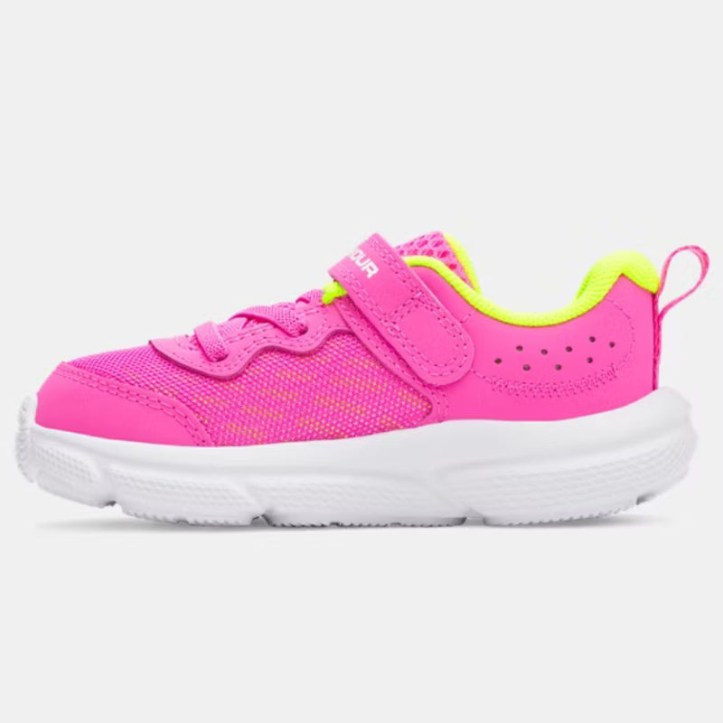 Under Armour Rebel Pink/High Vis Yellow/White Assert 10 A/C Toddler Sneaker