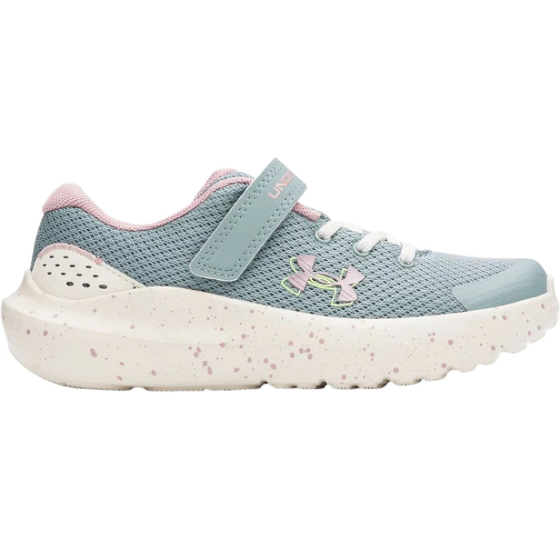 Under Armour Serpentine/Stone/Metallic Tourmaline Pink Surge 4 A/C Children’s Sneaker