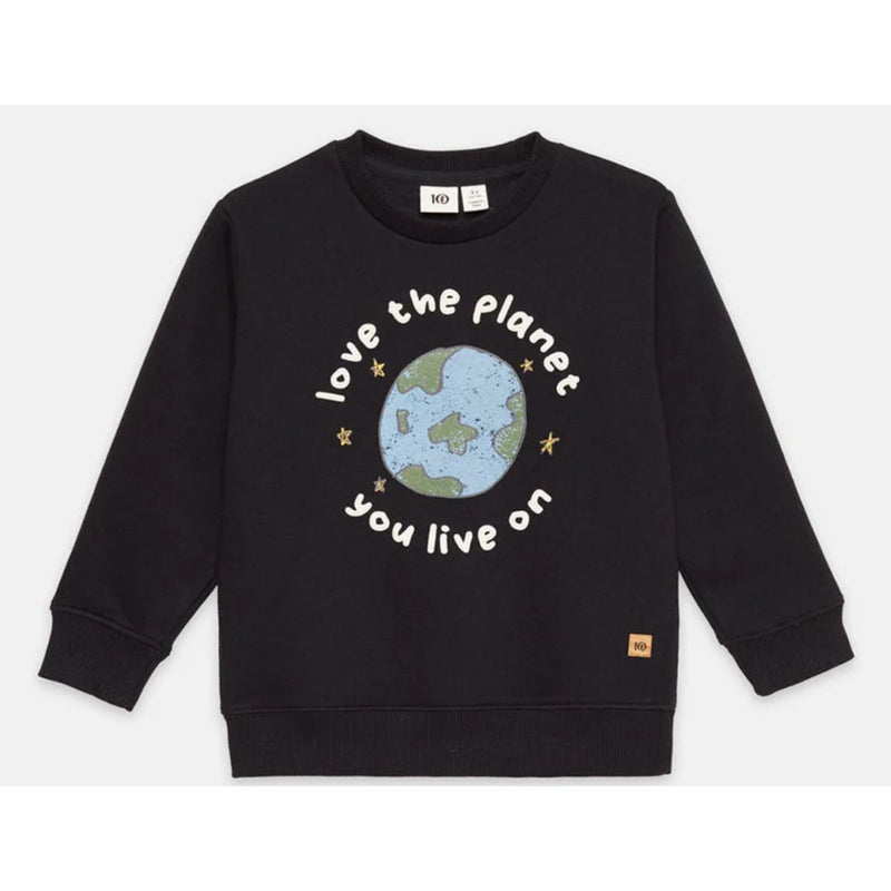 tentree Meteorite Black Love The Planet Kids Crew Sweater