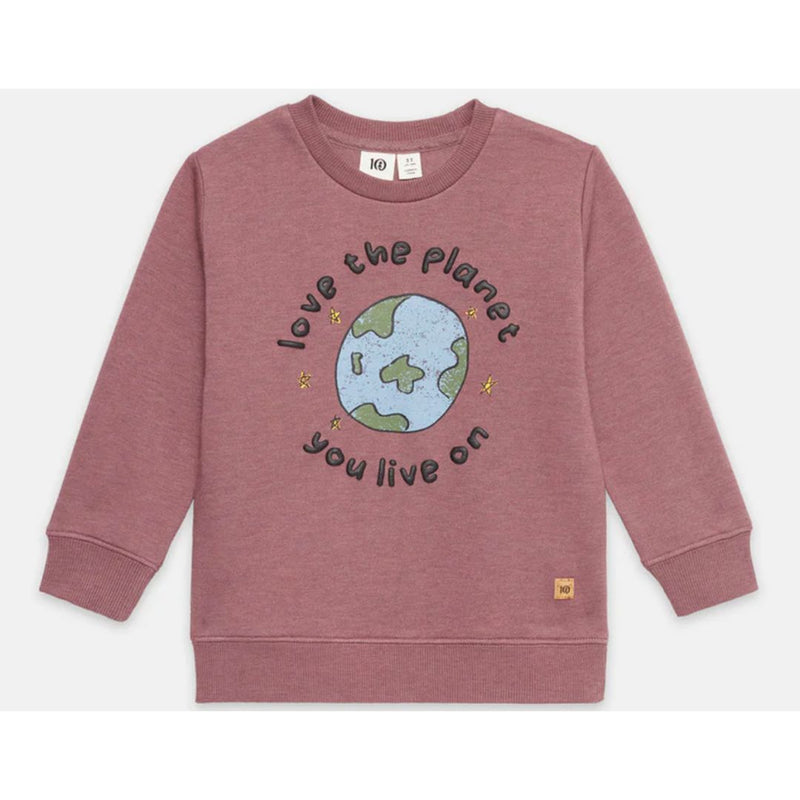 tentree Shaded Mauve Love The Planet Kids Crew Sweater