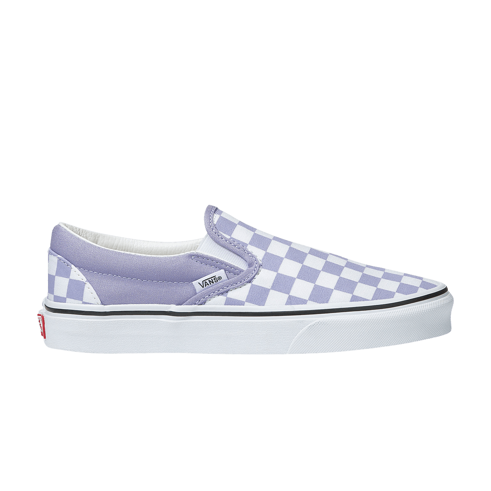 Purple and white check vans online