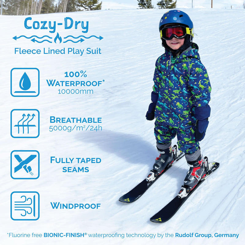 Jan & Jul Dinoland Cozy-Dry Fleece Lined Rain Play Suit
