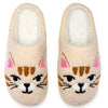 Living Royal Adult Off-White Kitty Cat Face Slippers