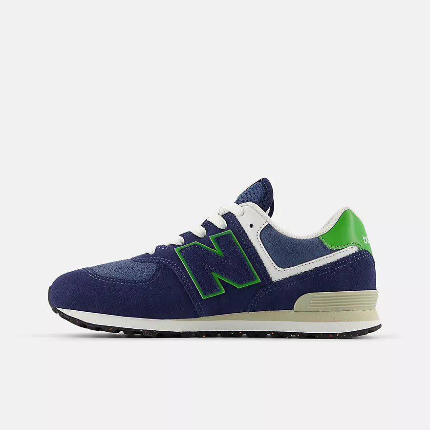 New Balance Navy/Alpine Green 574 Youth Sneaker