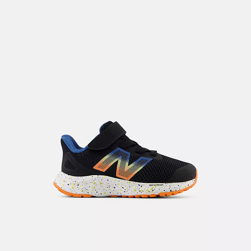 New Balance Black/Blaze Orange Fresh Foam Arishi v4 Bungee Lace Toddler Sneaker