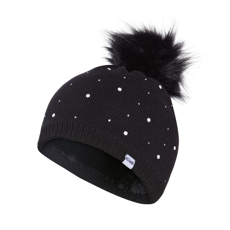 Kombi Black Flashy Pom Pom Junior Hat