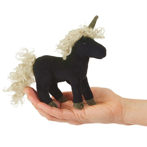 Folkmanis Black Unicorn Finger Puppet