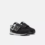 New Balance Black 574 New-B Hook & Loop Toddler Sneaker