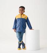 Hatley Yellow/Navy Zip-Up Mariner Rain Jacket