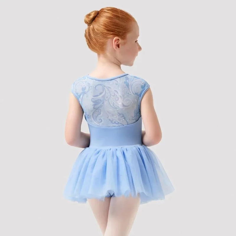 Mirella Baby Blue Paisley Cap Sleeve Leotard