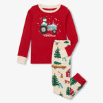 Little Blue House Tree Farm Merry Christmas Kids Pajama Set