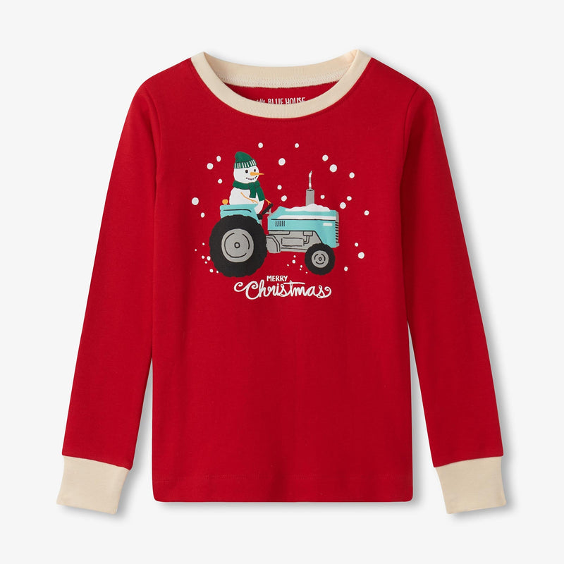 Little Blue House Tree Farm Merry Christmas Kids Pajama Set