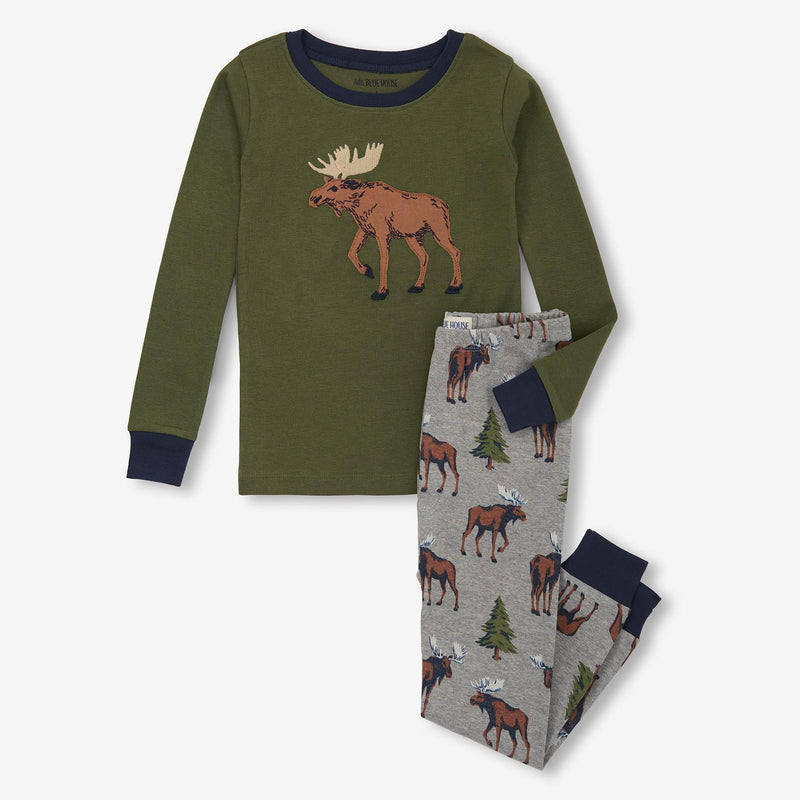 Little Blue House Wild Moose Kids Pajama Set