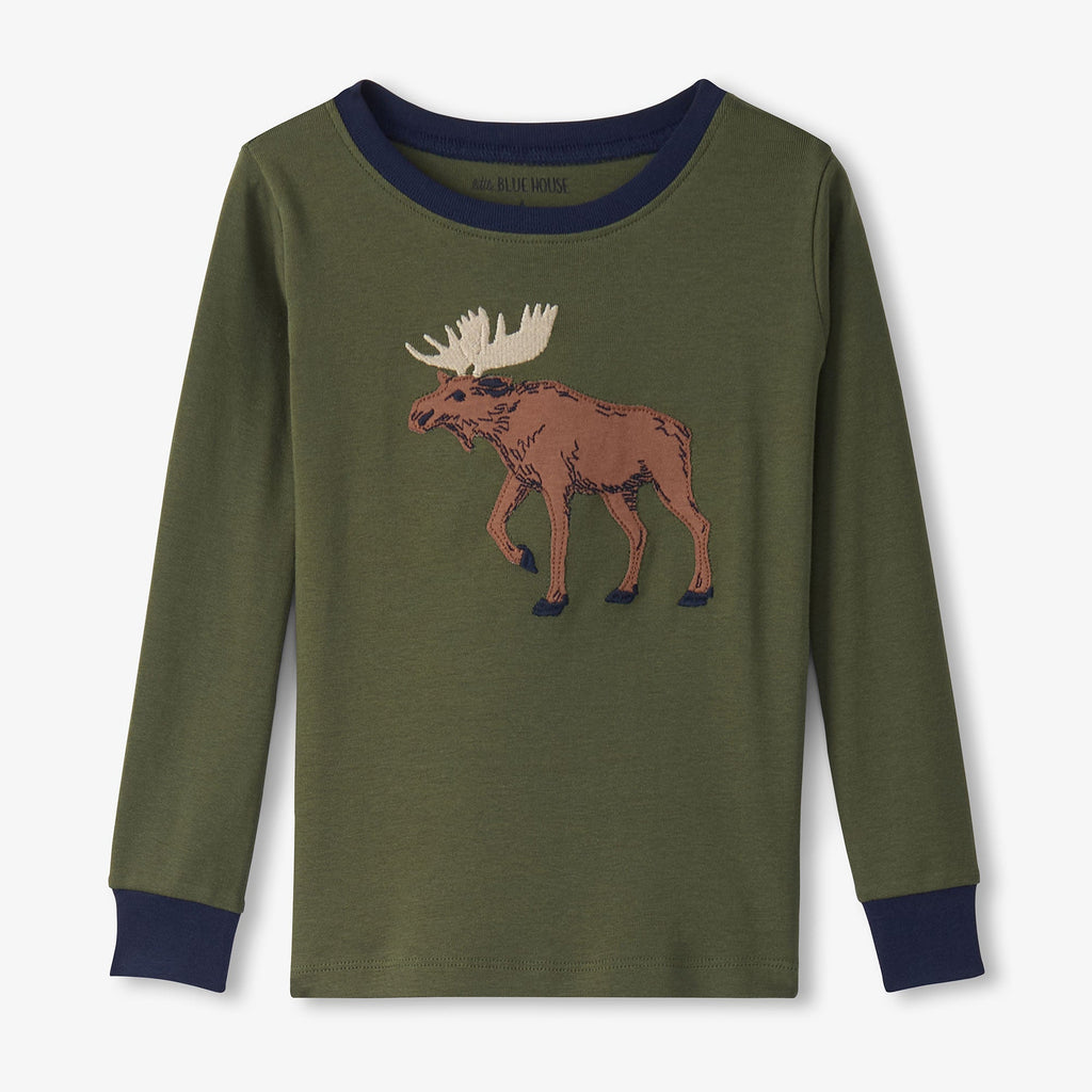 Little Blue House Wild Moose Kids Pajama Set