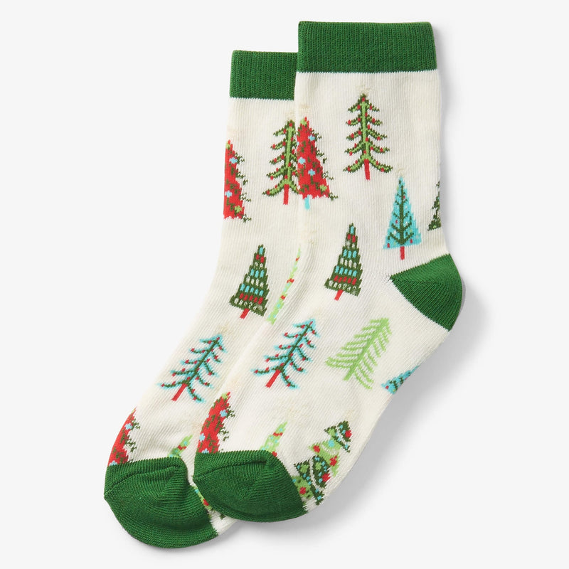 Little Blue House Christmas Trees Crew Socks