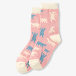 Little Blue House Pink Polar Bears Crew Socks