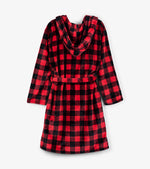 Little Blue House Adult Buffalo Plaid Fleece Robe