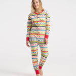 Little Blue House Cream Fair Isle Adult Union Suit