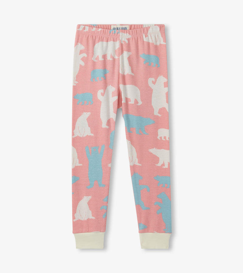 Little Blue House Pink Polar Bears Pajama Set