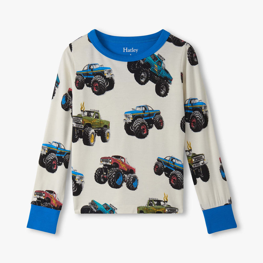 Hatley Mega Monster Truck Bamboo Pajama Set