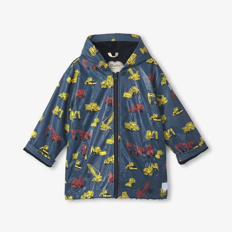 Hatley Under Construction Zip-Up Rain Jacket