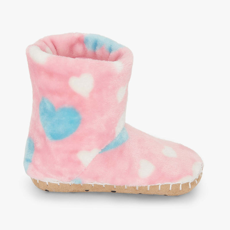 Hatley Big Hearts Fuzzy Fleece Slippers