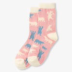 Little Blue House Pink Polar Bear Crew Socks