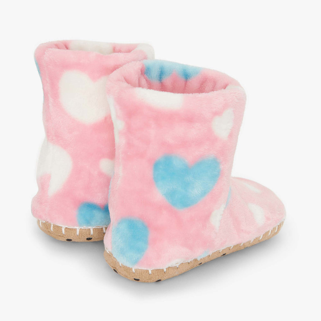 Hatley Big Hearts Fuzzy Fleece Slippers