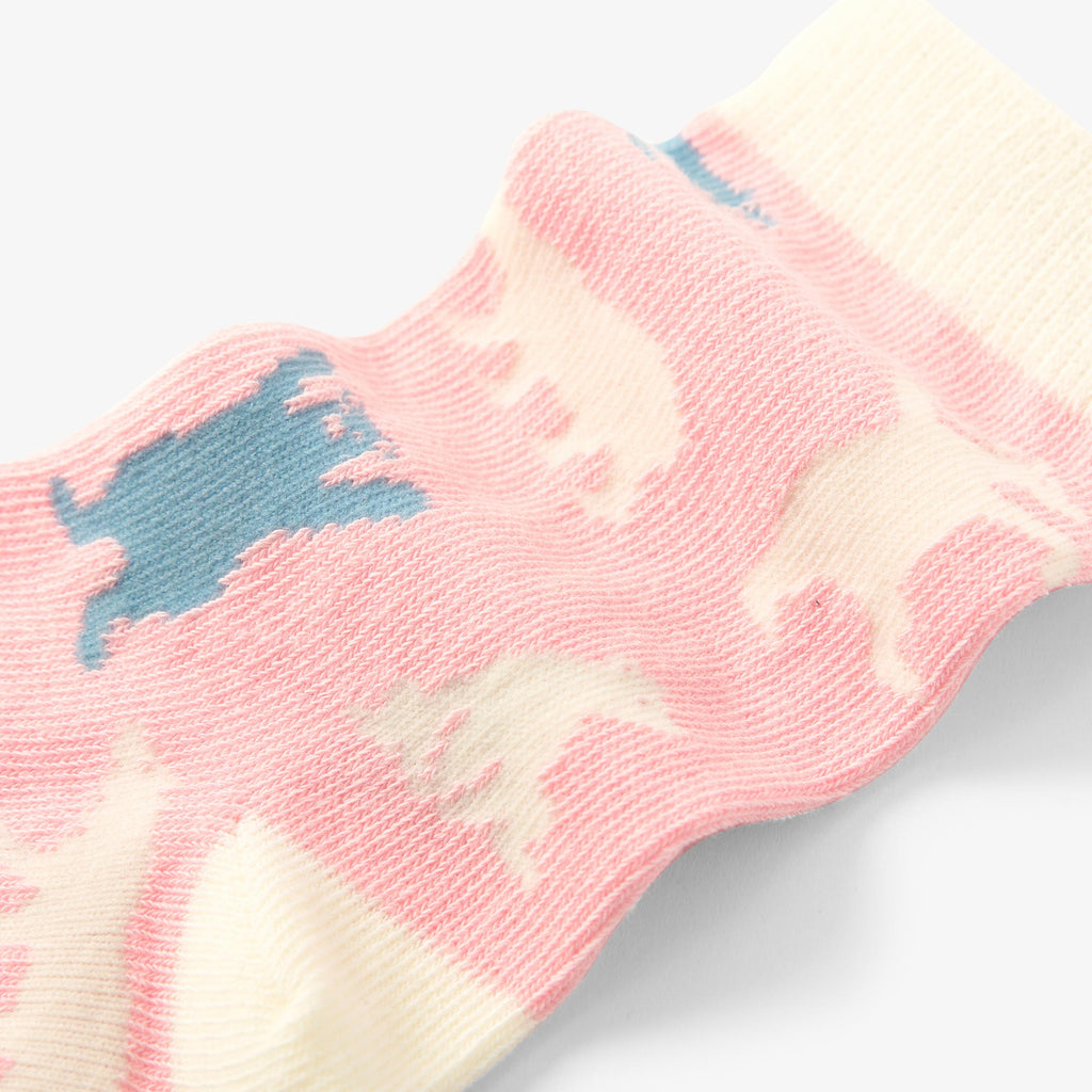 Little Blue House Pink Polar Bear Crew Socks