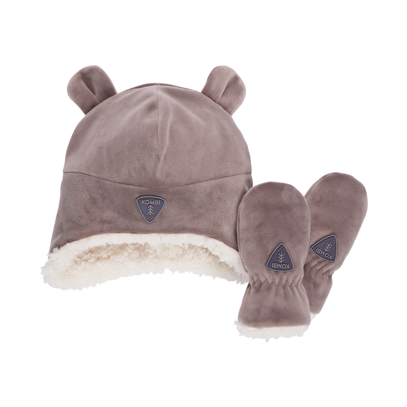 Kombi Platinum Sherpa Infant Hat/Mittens Set