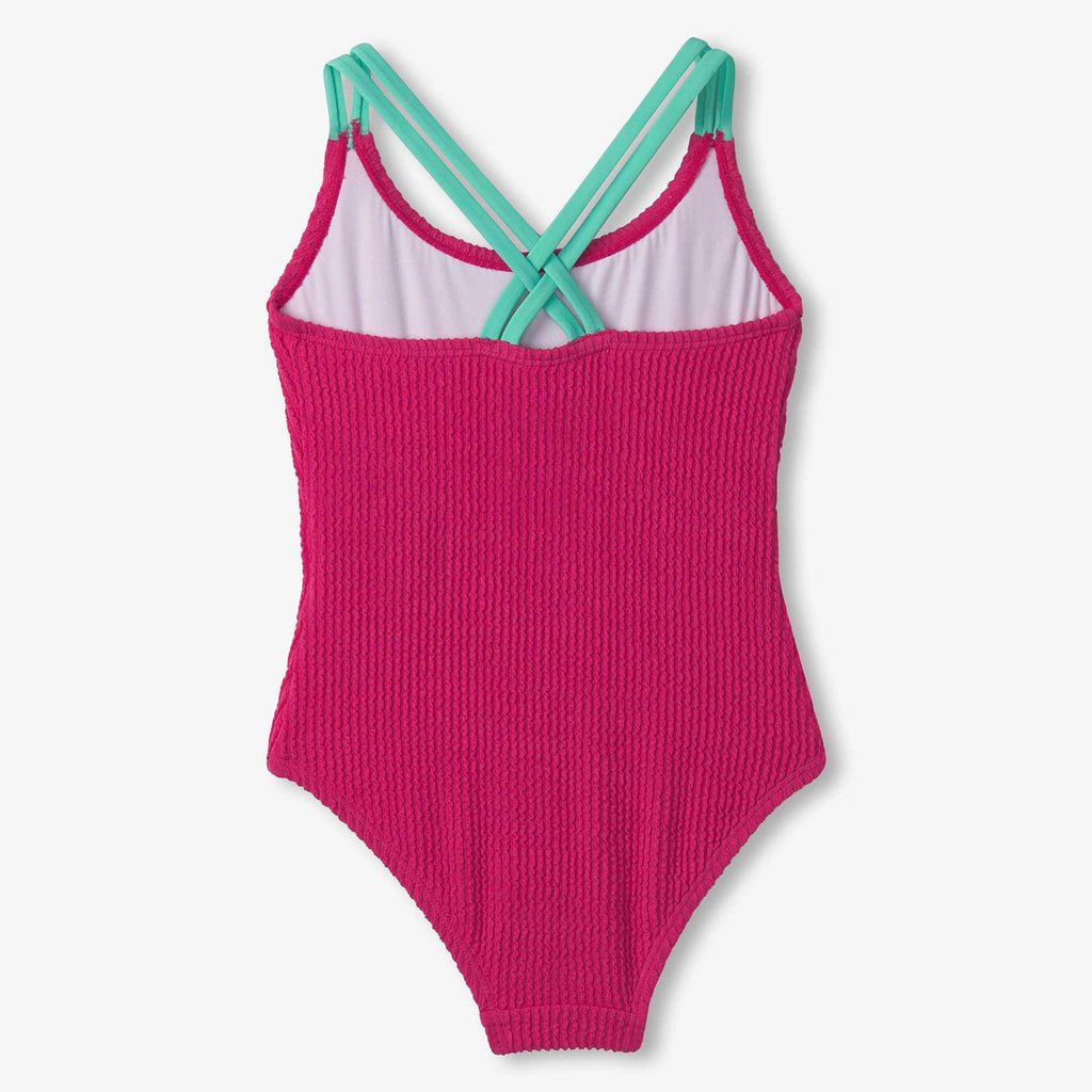 Hatley Fuchsia/Purple Cross Strap Swimsuit