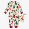 Little Blue House Christmas Tree Farm Baby Coverall and Hat