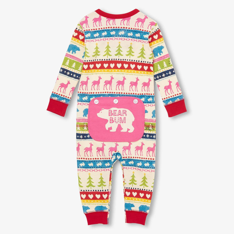 Little Blue House Cream Fair Isle Baby Union Suit