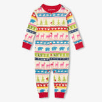 Little Blue House Cream Fair Isle Baby Union Suit