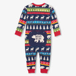 Little Blue House Navy Fair Isle Baby Union Suit