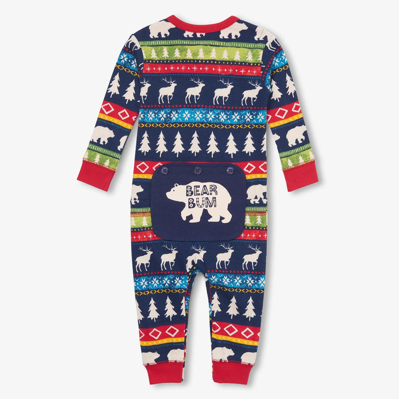 Little Blue House Navy Fair Isle Baby Union Suit