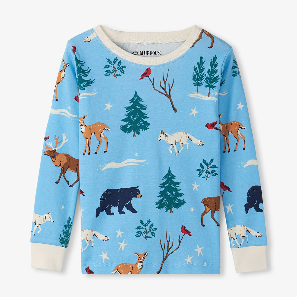 Little Blue House Blue Winter Wonderland Kids Pajama Set