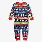 Little Blue House Navy Fair Isle Baby Union Suit