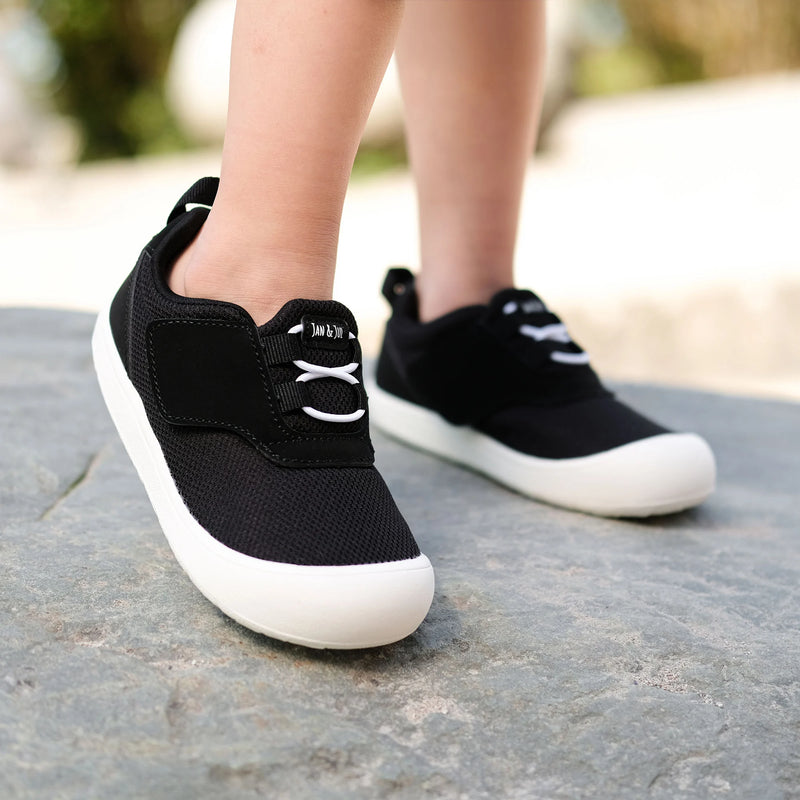 Jan & Jul Black Tie Mini Flyer Toddler Sneaker