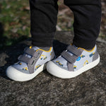 Jan & Jul Grey Construction Mini Canvas Toddler Sneaker