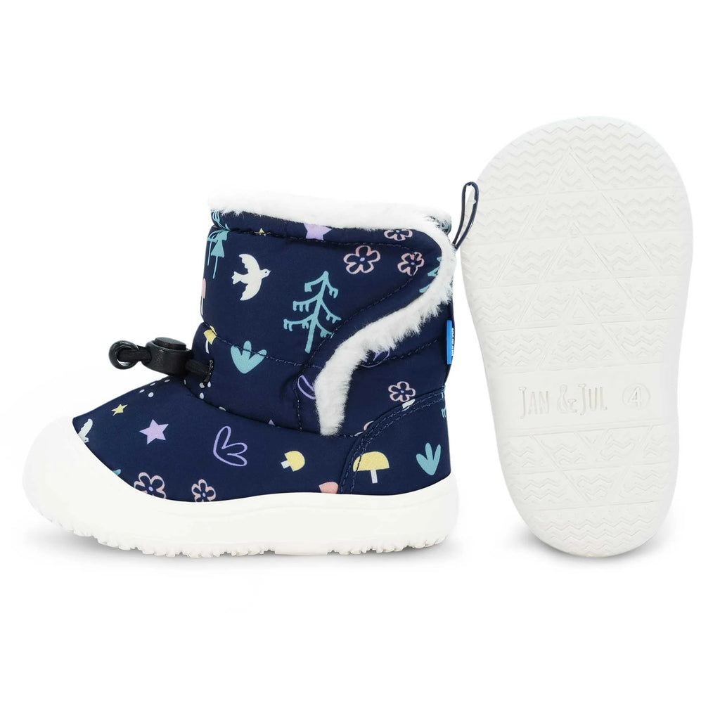 Jan & Jul Navy Forest Stay-Put Trail Booties